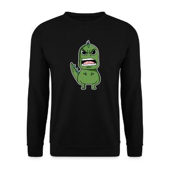 Dino en colère - Sweat-shirt Unisexe - noir - Devant - Alina (178cm) & Michal (187cm)