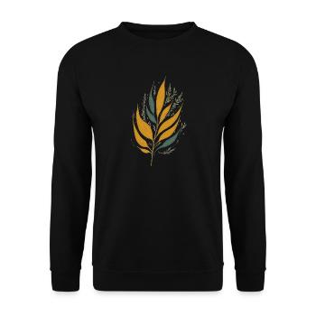 Feuilles - Sweat-shirt Unisexe - noir - Devant - Alina (178cm) & Michal (187cm)