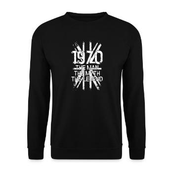 1920s Man Myth Legend Typography - Unisex Sweatshirt - black - Front - Alina (178cm) & Michal (187cm)