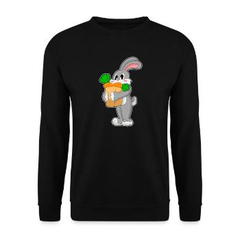 Rabbit Carrot - Unisex Sweatshirt - black - Front - Alina (178cm) & Michal (187cm)
