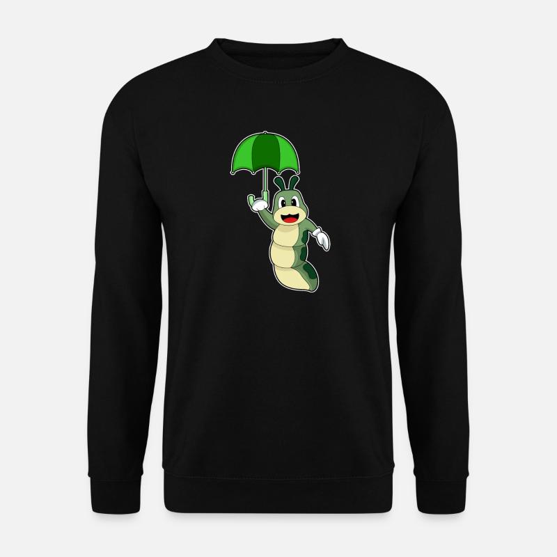 Raupe Regen Regenschirm - Unisex Pullover - Schwarz