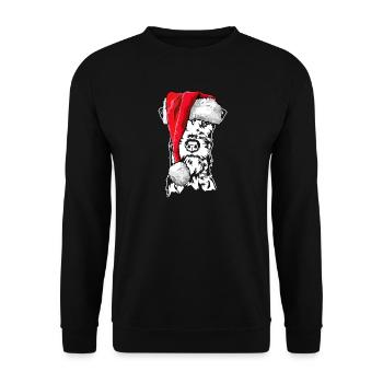 Santa Irish Terrier Christmas Dogs Wilsigns - Unisex Sweatshirt - black - Front - Alina (178cm) & Michal (187cm)