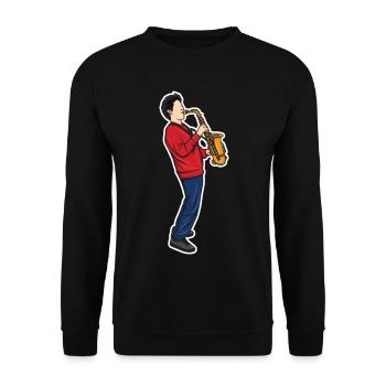 Drôle de garçon de saxophone - Sweat-shirt Unisexe - noir - Devant - Alina (178cm) & Michal (187cm)