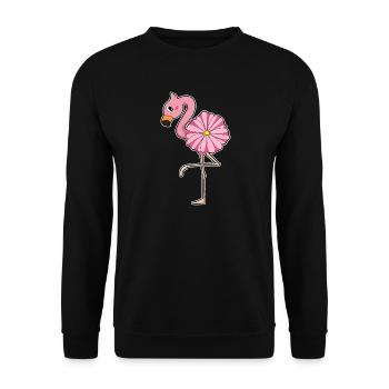 Fleur de flamant rose - Sweat-shirt Unisexe - noir - Devant - Alina (178cm) & Michal (187cm)