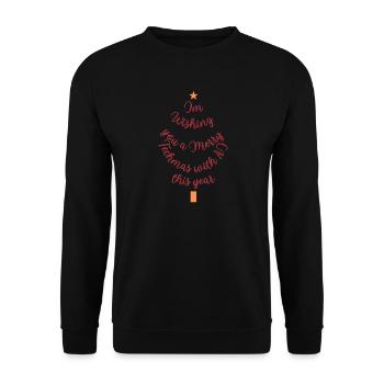Souhait de Noël personnel avec étoile et cadeau - Sweat-shirt Unisexe - noir - Devant - Alina (178cm) & Michal (187cm)