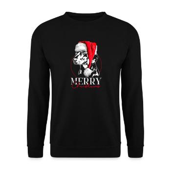 Santa Slovensky Kopov Merry Christmas Wilsigns - Unisex Sweatshirt - black - Front - Alina (178cm) & Michal (187cm)