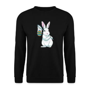 Bunny Easter Fishing - Unisex Sweatshirt - black - Front - Alina (178cm) & Michal (187cm)