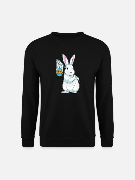 Bunny Easter Fishing - Unisex Sweatshirt - black