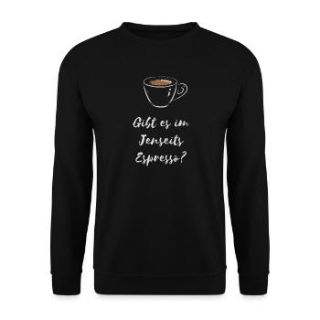 Y a-t-il dans la chemise café Beyond Espresso - Sweat-shirt Unisexe - noir - Devant - Alina (178cm) & Michal (187cm)