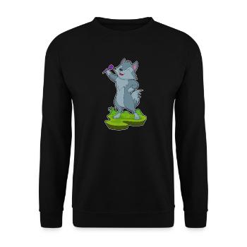 Wolf Dart Dartpfeil - Unisex Sweatshirt - black - Front - Alina (178cm) & Michal (187cm)