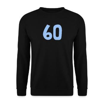 60. 60 JAHRE. 60-JÄHRIGES JUBILÄUM. 60. GEBURTSTAG. - Unisex Pullover - Schwarz - Vorne - Alina (178cm) & Michal (187cm)