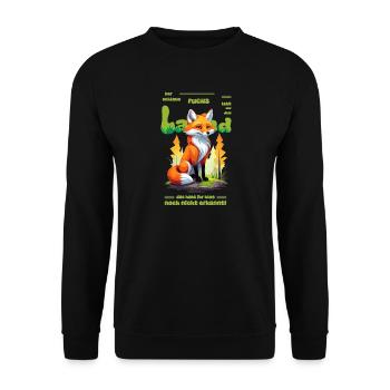 Der schlaue Fuchs vom Land - Unisex Pullover - Schwarz - Vorne - Alina (178cm) & Michal (187cm)