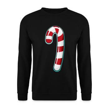 Conception rayée de canne de bonbon - Sweat-shirt Unisexe - noir - Devant - Alina (178cm) & Michal (187cm)
