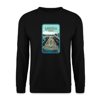 Illustration Rossio Square, Lisbon - Unisex Sweatshirt - black - Front - Alina (178cm) & Michal (187cm)