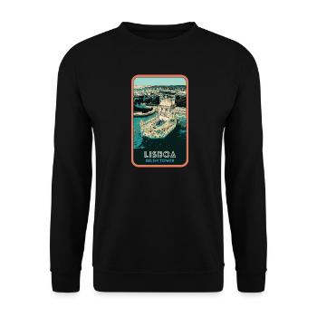 Tour of Belém in Portugal: Marine View - Unisex Sweatshirt - black - Front - Alina (178cm) & Michal (187cm)