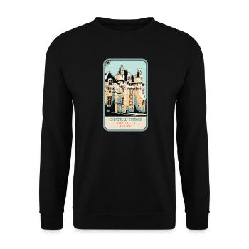 Château d'Ussé, Loire-Tal - Unisex Pullover - Schwarz - Vorne - Alina (178cm) & Michal (187cm)