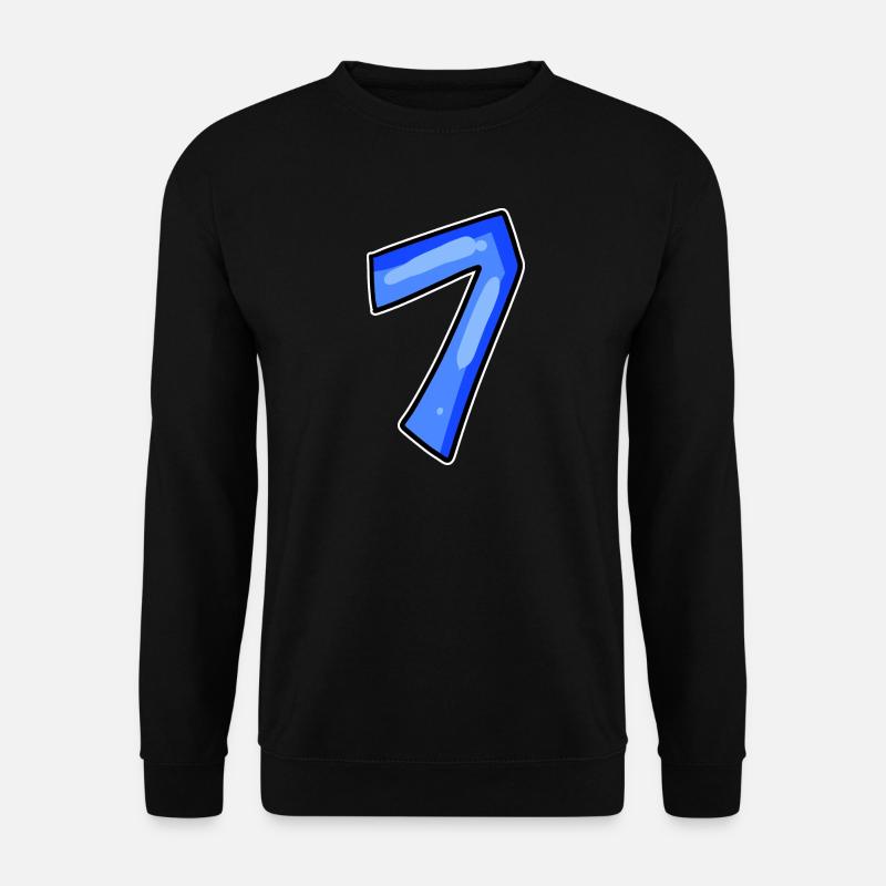 Zahl 7 Nummer - Unisex Pullover - Schwarz
