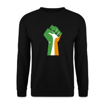 Le poing levé (vert, blanc, orange) - Sweat-shirt Unisexe - noir - Devant - Alina (178cm) & Michal (187cm)