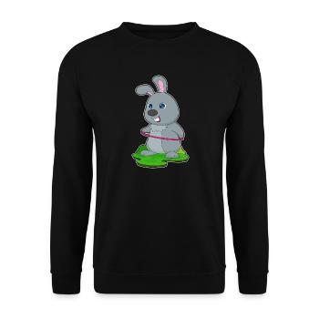 Rabbit Fitness Gymnastics Sports - Unisex Sweatshirt - black - Front - Alina (178cm) & Michal (187cm)