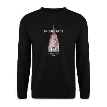 Ingolstadt, Kreuztor emblématique, Bavière - Sweat-shirt Unisexe - noir - Devant - Alina (178cm) & Michal (187cm)