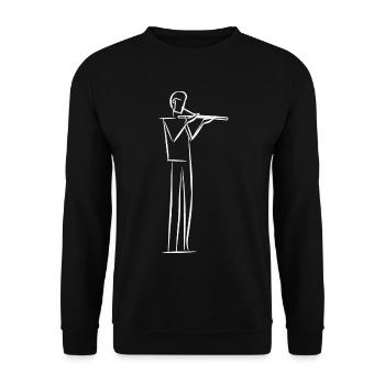 Flûtiste Line Art - Sweat-shirt Unisexe - noir - Devant - Alina (178cm) & Michal (187cm)