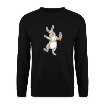 Hase Waffeleis - Unisex Pullover - Schwarz - Vorne - Alina (178cm) & Michal (187cm)