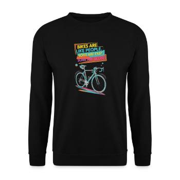 Design motivant de vélo coloré - Sweat-shirt Unisexe - noir - Devant - Alina (178cm) & Michal (187cm)
