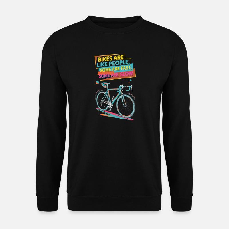 Buntes Fahrrad-Motivationsdesign - Unisex Pullover - Schwarz