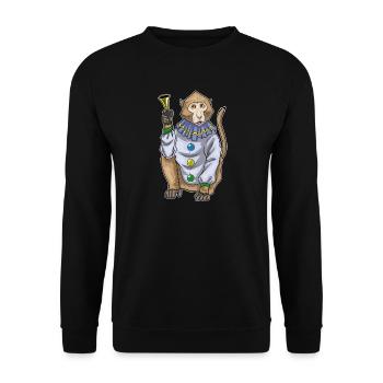 Affe Clown Clown-Hupe - Unisex Pullover - Schwarz - Vorne - Alina (178cm) & Michal (187cm)