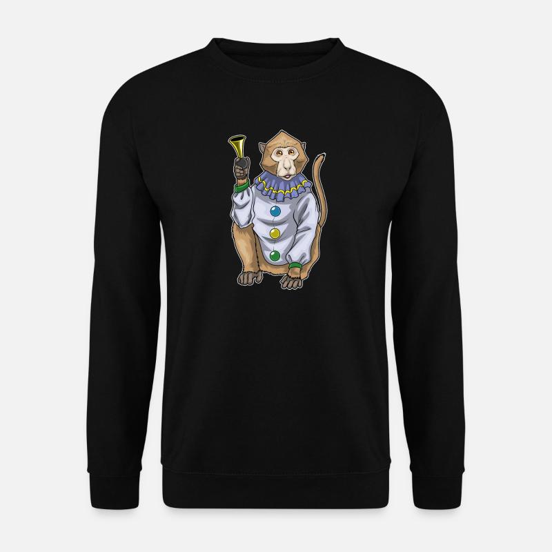 Affe Clown Hupe - Unisex Pullover - Schwarz