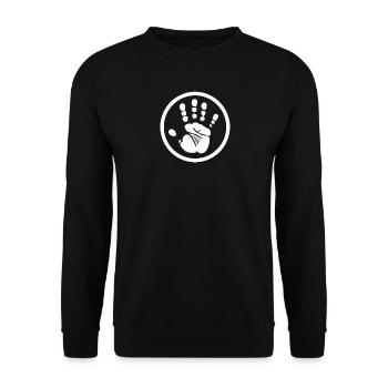 Handprint Hand - Unisex Sweatshirt - black - Front - Alina (178cm) & Michal (187cm)