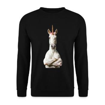 Licorne - Sweat-shirt Unisexe - noir - Devant - Alina (178cm) & Michal (187cm)