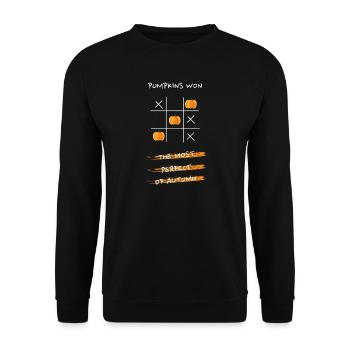 Pumpkin Tic Tac Toe Design - Unisex Sweatshirt - black - Front - Alina (178cm) & Michal (187cm)