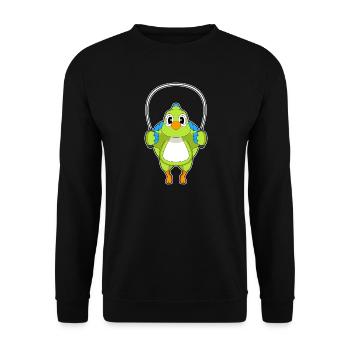 Forme physique pour sauter à la corde du perroquet - Sweat-shirt Unisexe - noir - Devant - Alina (178cm) & Michal (187cm)