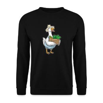 Ente Landwirt Obst Bauernhof - Unisex Pullover - Schwarz - Vorne - Alina (178cm) & Michal (187cm)