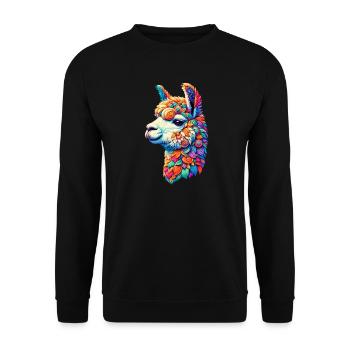 Alpaca - Unisex Sweatshirt - black - Front - Alina (178cm) & Michal (187cm)