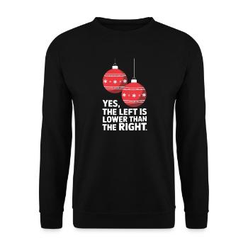 Funny Christmas Ornament Humor - Unisex Sweatshirt - black - Front - Alina (178cm) & Michal (187cm)