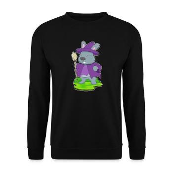 Bunny Witch Broom - Unisex Sweatshirt - black - Front - Alina (178cm) & Michal (187cm)