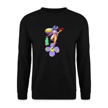 Vibe Good Flower Surf Art - Unisex Sweatshirt - black - Front - Alina (178cm) & Michal (187cm)