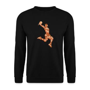 Abstract Basketball Pattern - Unisex Sweatshirt - black - Front - Alina (178cm) & Michal (187cm)
