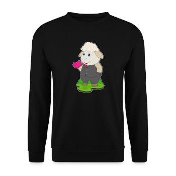 Schaf Bräutigam Anzug Hochzeit - Unisex Pullover - Schwarz - Vorne - Alina (178cm) & Michal (187cm)