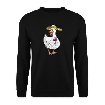 Duck red wine - Unisex Sweatshirt - black - Front - Alina (178cm) & Michal (187cm)
