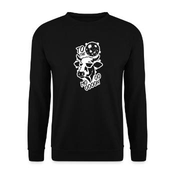 Drôle de vache de l’espace sur la lune - Sweat-shirt Unisexe - noir - Devant - Alina (178cm) & Michal (187cm)