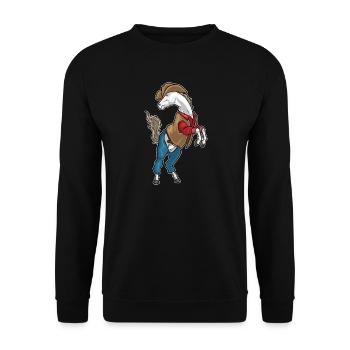Cheval Cowboy Chapeau de Cowboy - Sweat-shirt Unisexe - noir - Devant - Alina (178cm) & Michal (187cm)
