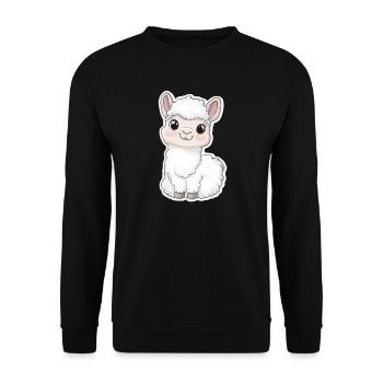 Llama Alpaca Llama Animal Gift - Unisex Sweatshirt - black - Front - Alina (178cm) & Michal (187cm)