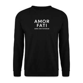 Amor Fati – Stoisches T-Shirt - Unisex Pullover - Schwarz - Vorne - Alina (178cm) & Michal (187cm)