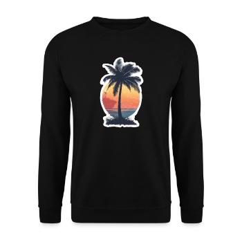 Palm tree - Unisex Sweatshirt - black - Front - Alina (178cm) & Michal (187cm)