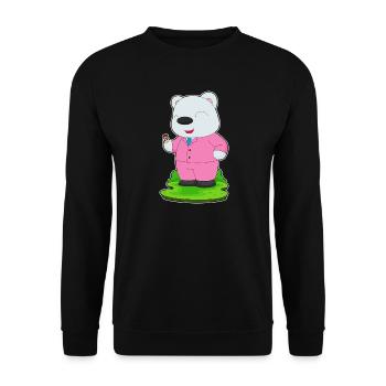 polar bear groom wedding ring wedding - Unisex Sweatshirt - black - Front - Alina (178cm) & Michal (187cm)