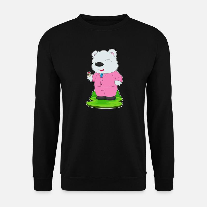 Eisbär Bräutigam Ehering Hochzeit - Unisex Pullover - Schwarz