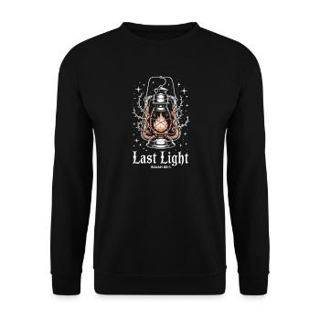 Last Light Lantern Christian Design Isaiah 60:1 - Unisex Sweatshirt - black - Front - Alina (178cm) & Michal (187cm)